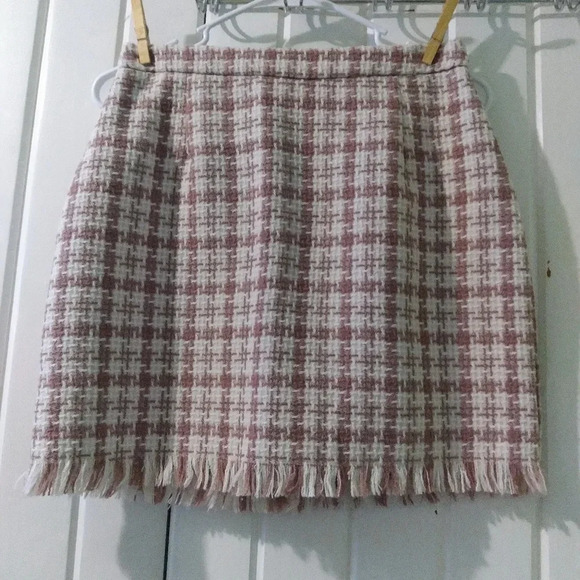 Houndstooth tweed mini skirt-large(see measurements) - Picture 1 of 8